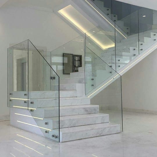 درج وسلالم درابزين زجاج سيكوريت